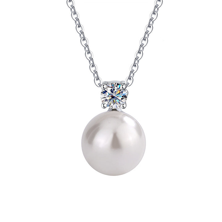 S925 Sterling Silber Classic Light Luxus Perlenkette