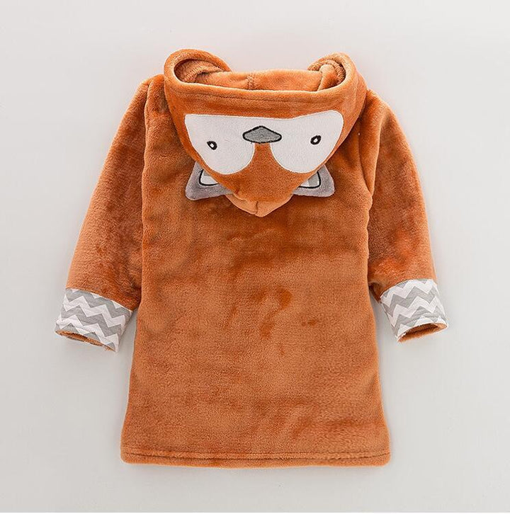 Spädbarns tecknad djurform huva kappa badrock