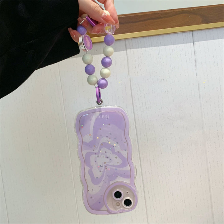 Epoxy Purple Butterfly Bracelet Glitter Soft Shell Phone Case