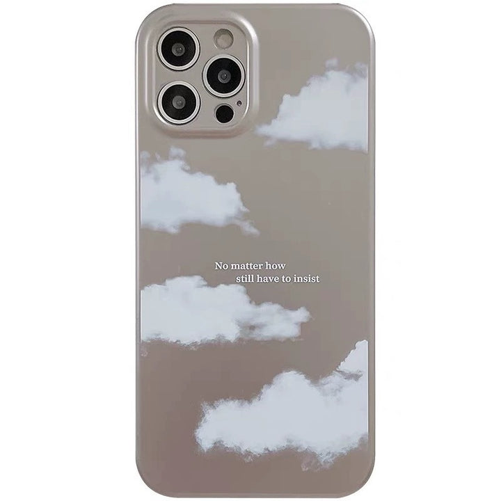 Electroplating Frosted Cloud Phone Case Premium Silver Protective Cover