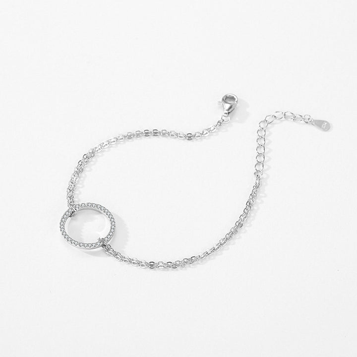 Dames sterling zilveren prachtige ronde micro-ingelegde armband