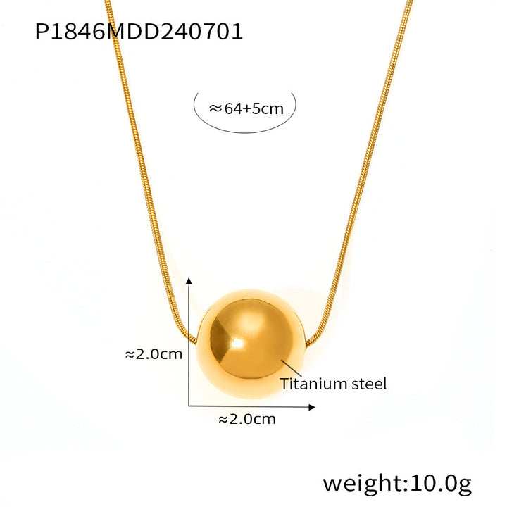 Chaîne de clavicule de pendentif tridimensionnel en acier titane 18k Placage d'or Ornement Lux