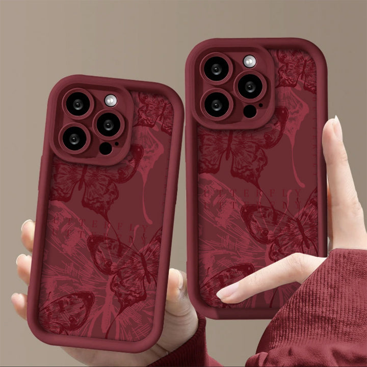 Wine Red Butterfly Fashion Girl Phone Case