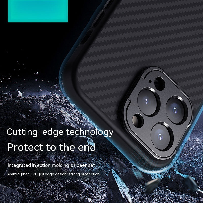 Phone Case Kevlar Aramid Fiber Lens Bracket Magnetic Suction Shell
