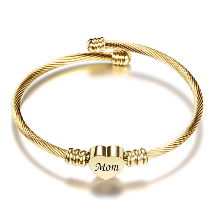 Mother's Day Mom Letter Stainless Steel Braided Bracelets