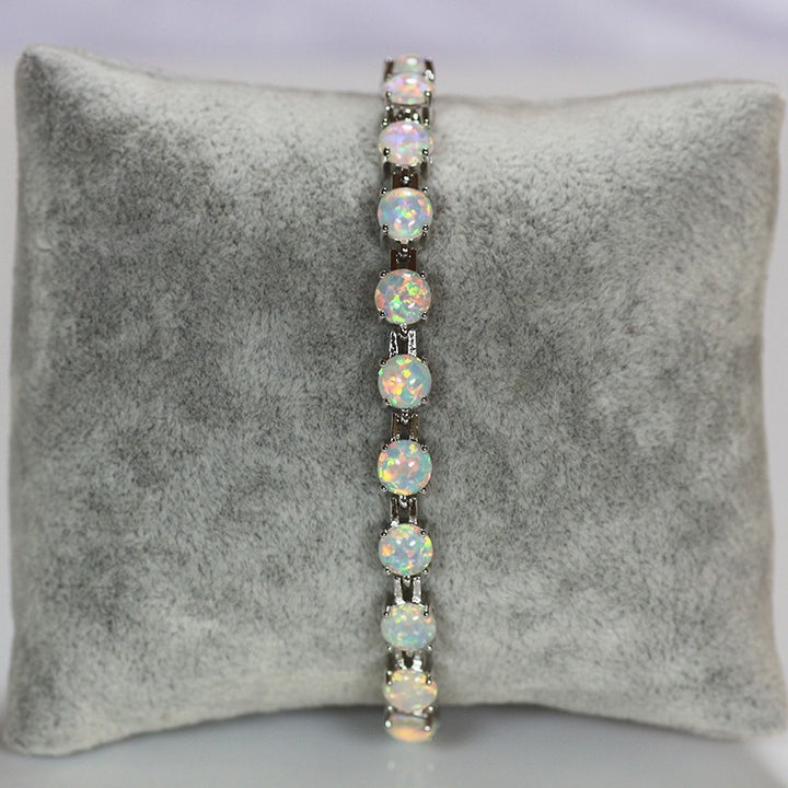 Verzilverde ovale opaalarmband damesjuwelen