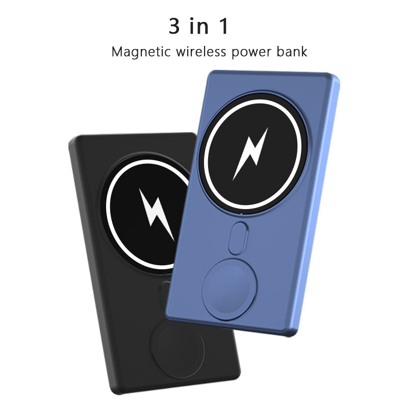 Banca de încărcare wireless magnetică trei-din-unu