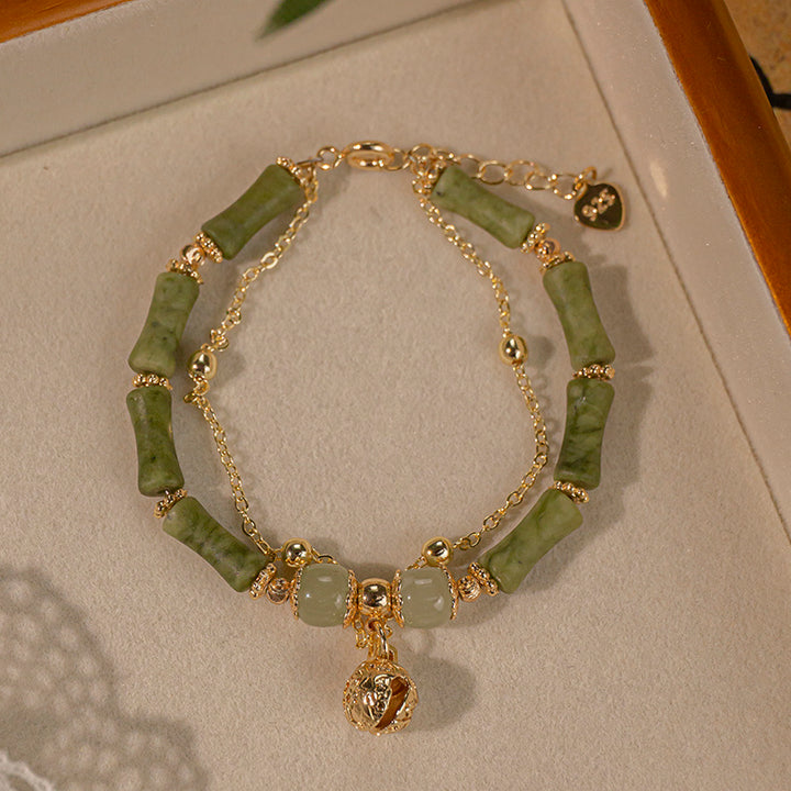 Natural Hotan Jade Bamboo Festival Bracelet