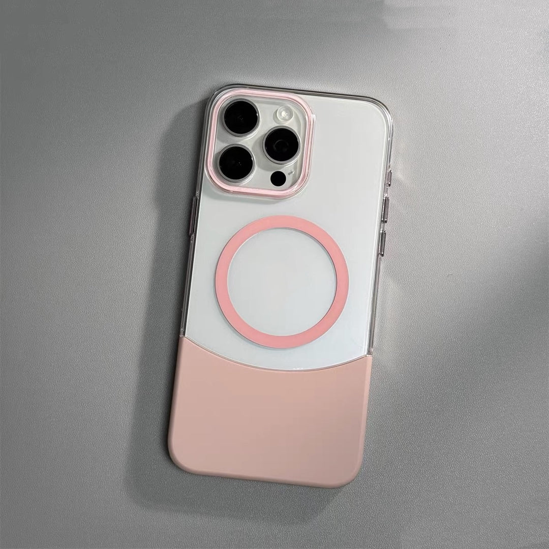 Aplicații de cusătură Color Color Transparent Telefon Transparent Case Magnetic aspirație