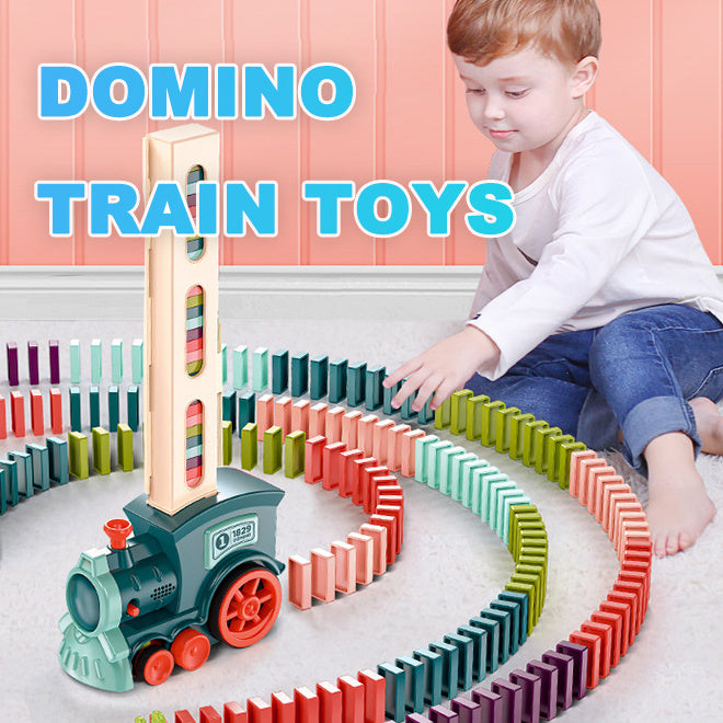 Domino Train Toys Baby Toys autó puzzle automatikus kiadás engedélyezése elektromos építőelemek vonatjáték
