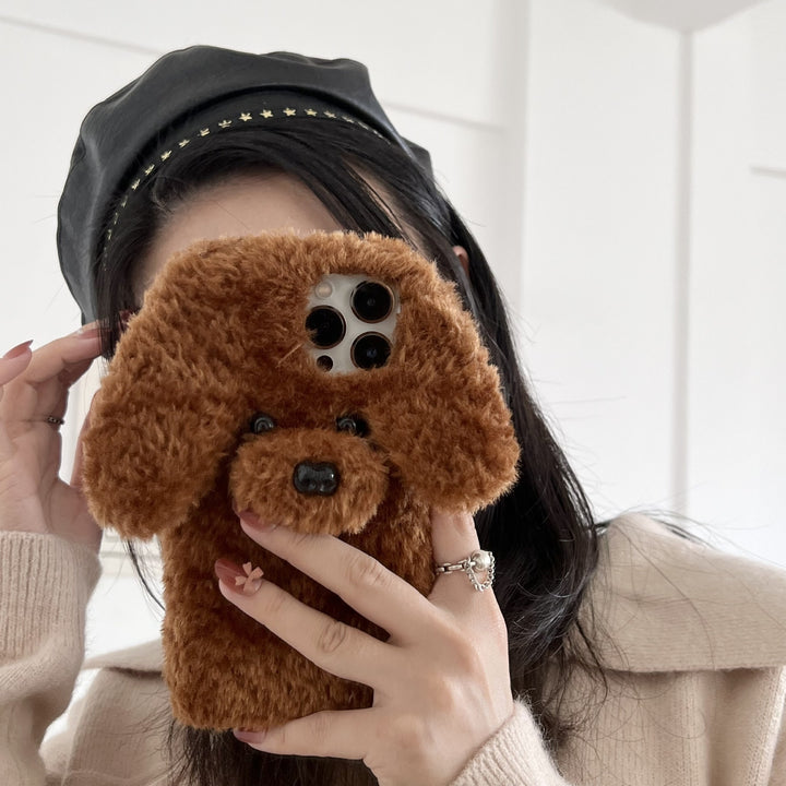 Creative Fashion Poodle Plush Phone Case