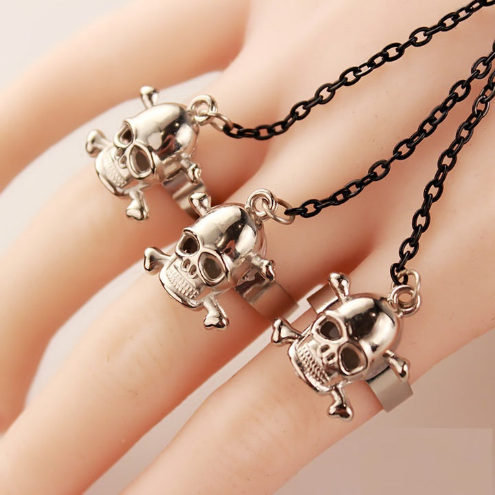 Vintage Gothic Punk Bracelet Wolf Head Skull Bracelet Leather