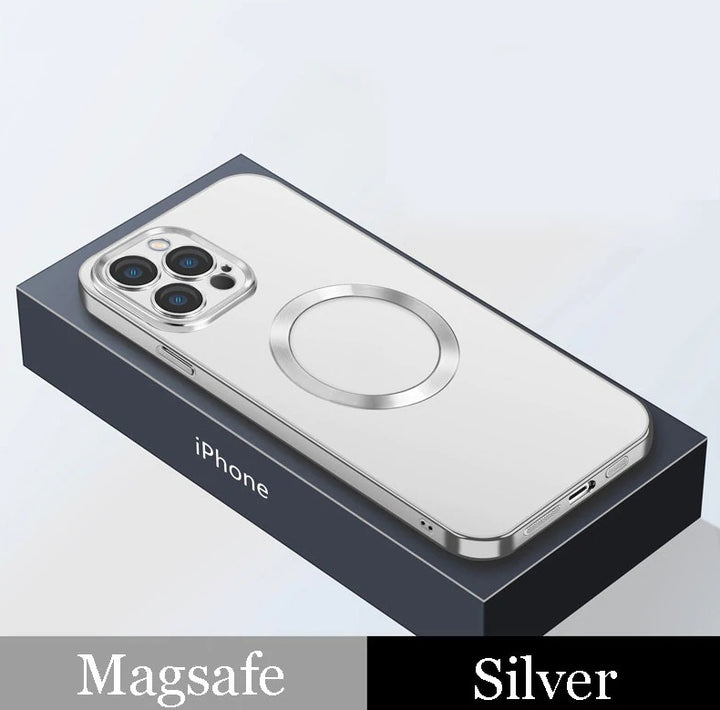 Électroplations de la poussière Net Wireless Charge Magsafe Magnetic Mobile Phone Case
