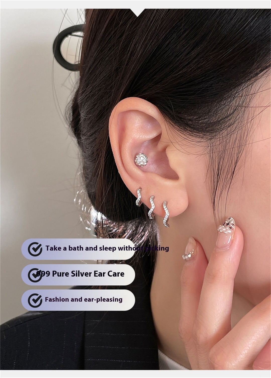 Exquisites Mode von Frauen hoher Sinn unregelmäßiger Ohrring