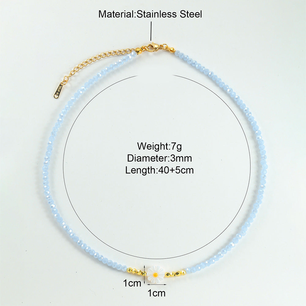 كريستال سلسلة الخرز قلادة شاطئ الشاطئ اللون