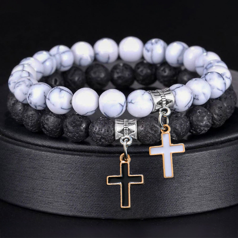 Fashion Personality Volcanic Rock Cross Armband