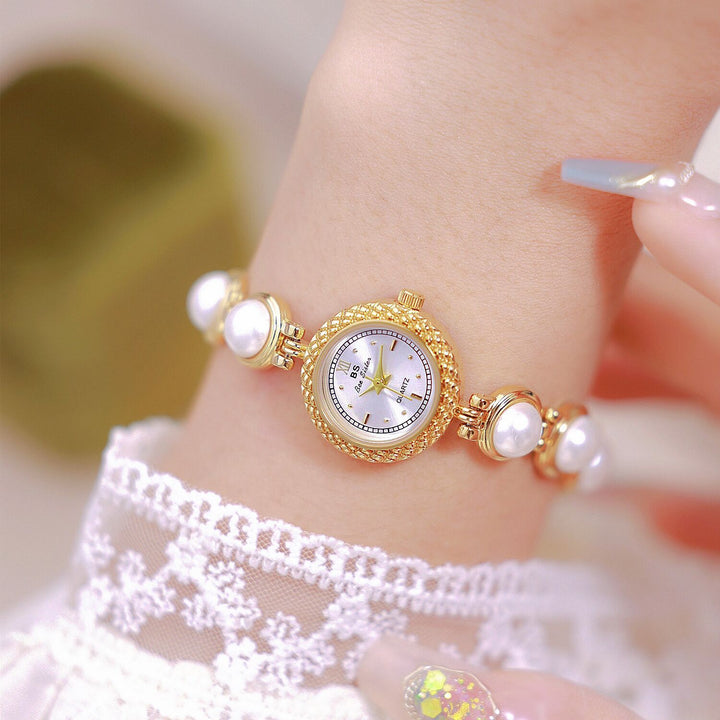 BS New Light Luxury Pearl Braclet Women Watch