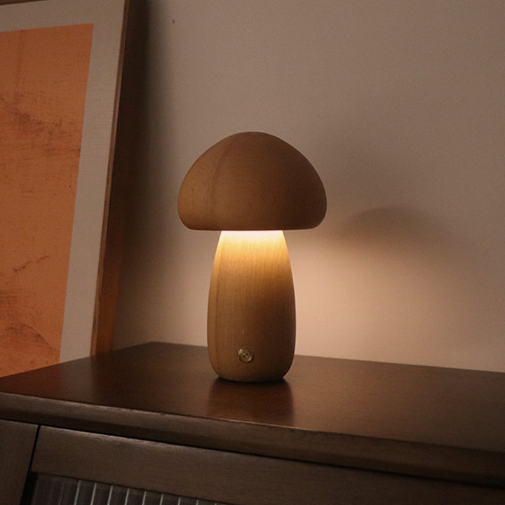 INS Light night a led da funghi in legno con il comodino da comodino da comodino per la camera da letto camerette per bambini lampade per la notte arredamento