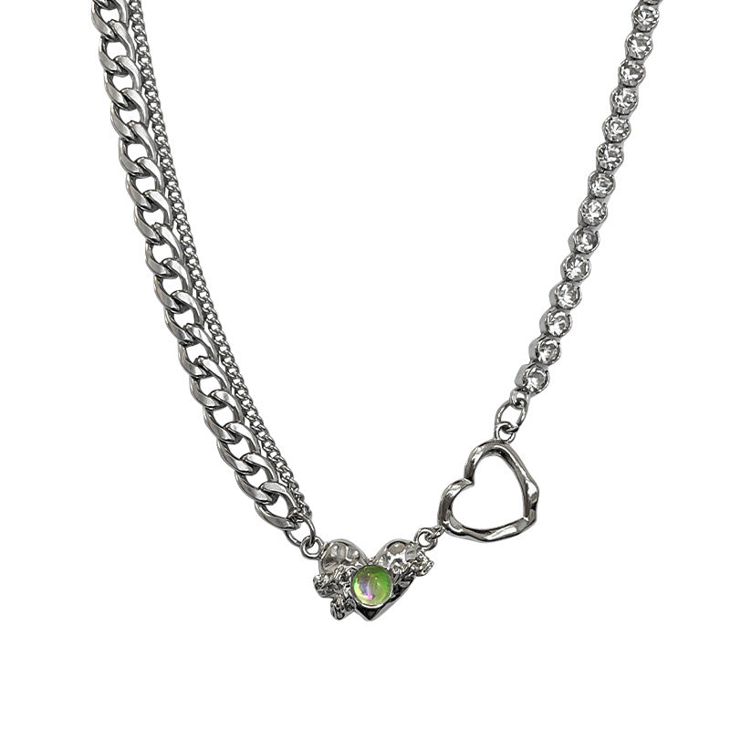 Special-interest Design Moonstone Love Necklace For Women Light Luxury