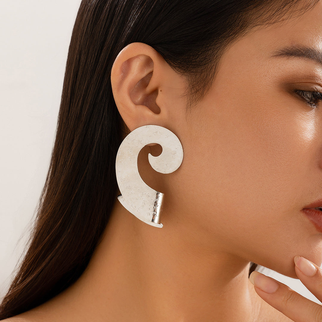 Geometrisk trendig kvinnlig oregelbunden örhängen dubbelskikt