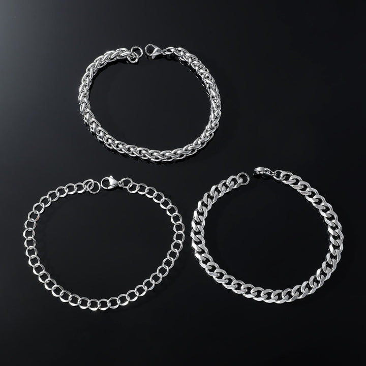 Bracelet trois pièces de tournesol en acier inoxydable simple