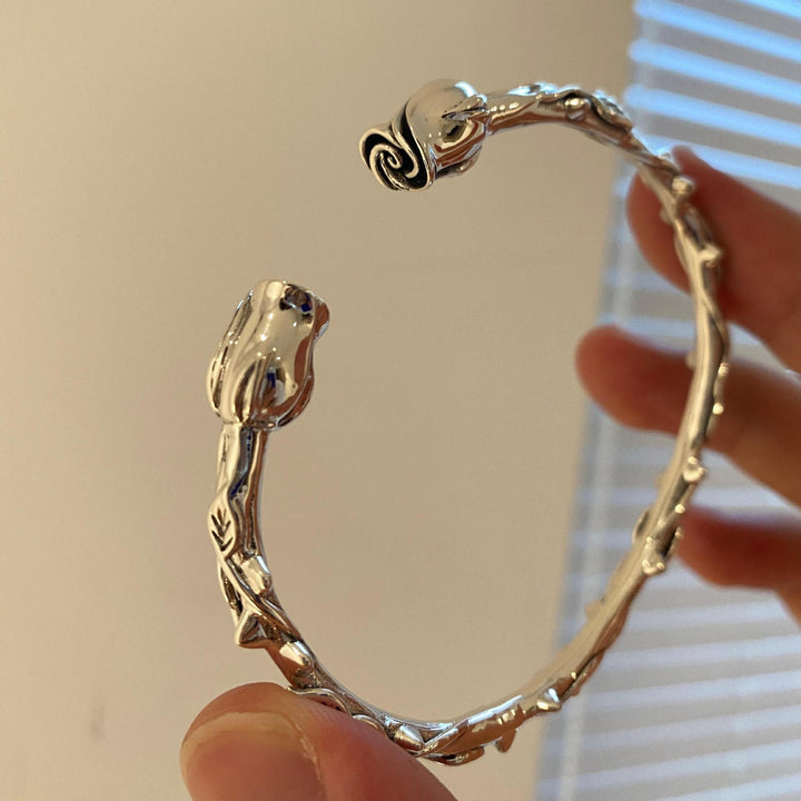 Серебряный персонализированный браслет женский ретро -мода