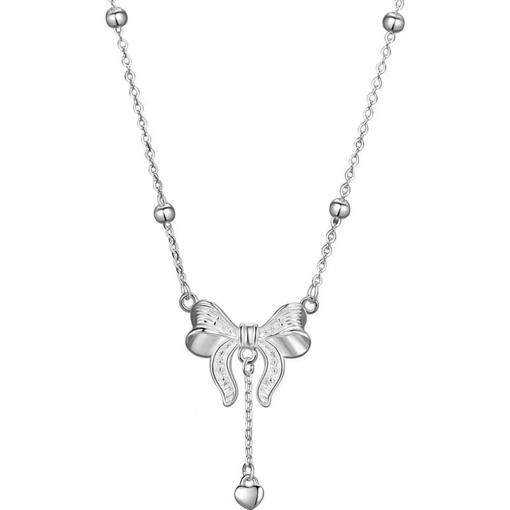 Bow Necklace Female Tassel Love Pendant
