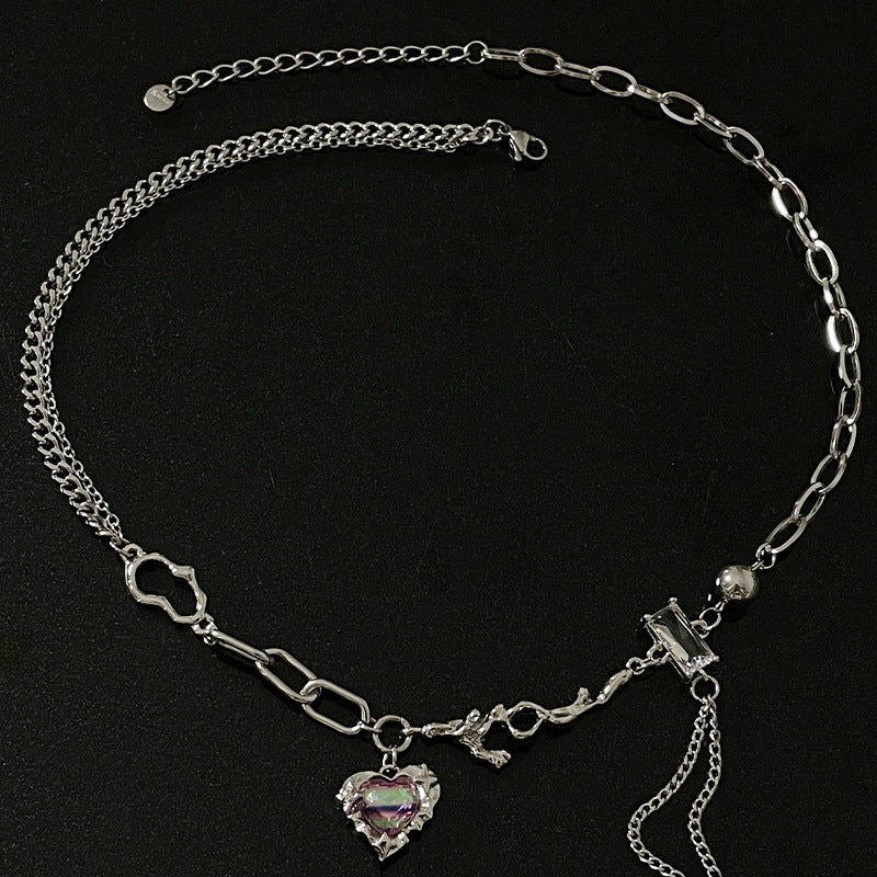 Couper coeur aimant collier