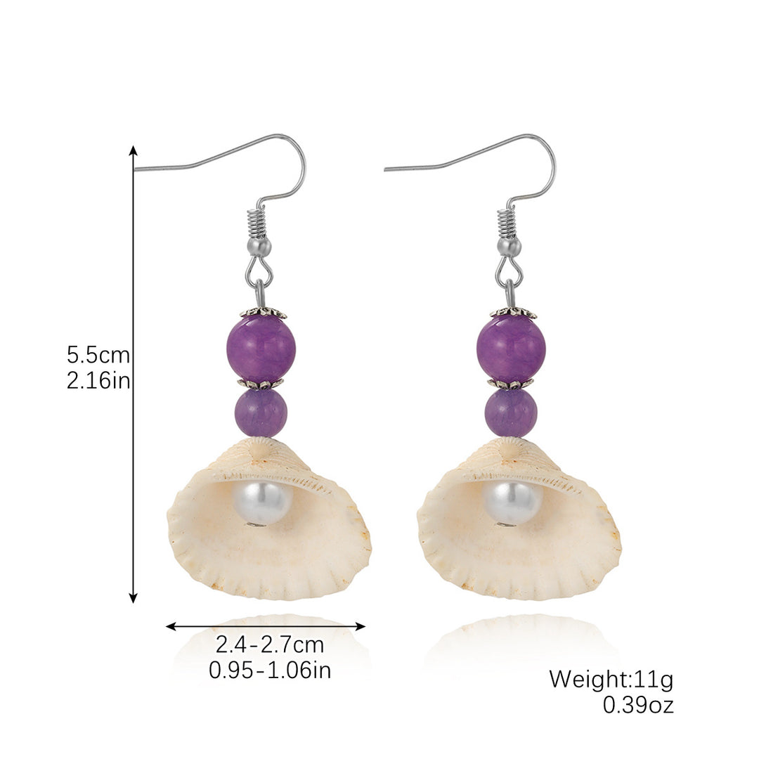 Marine Shell Earrings Natural Pearl Women