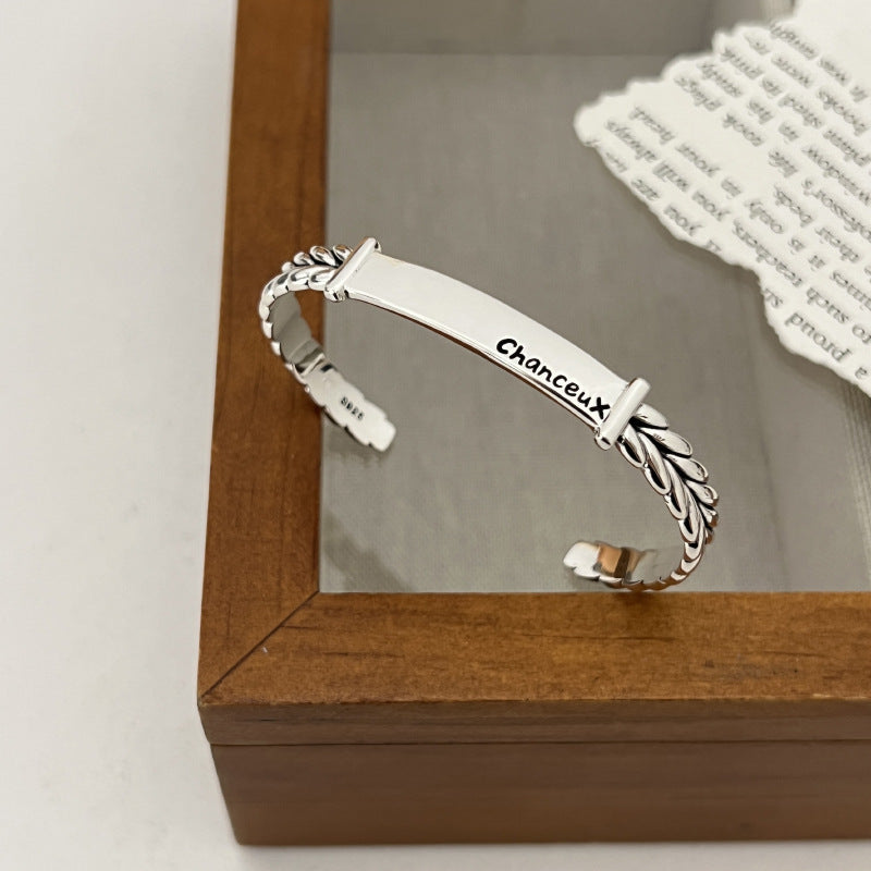 Bracelet simple de lettre de blé féminin créatif