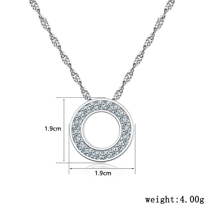 Mikro innlagt zirkon geometrisk ring halskjede kvinnemote