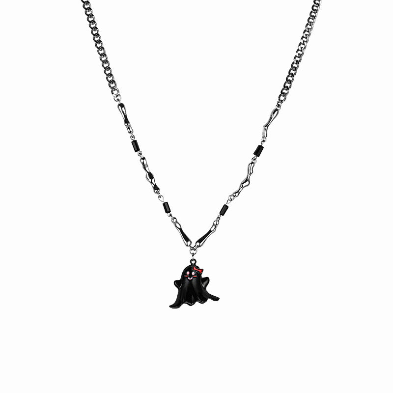 Special Interest Design Black Ghost Necklace for Women Ins Hip Hop
