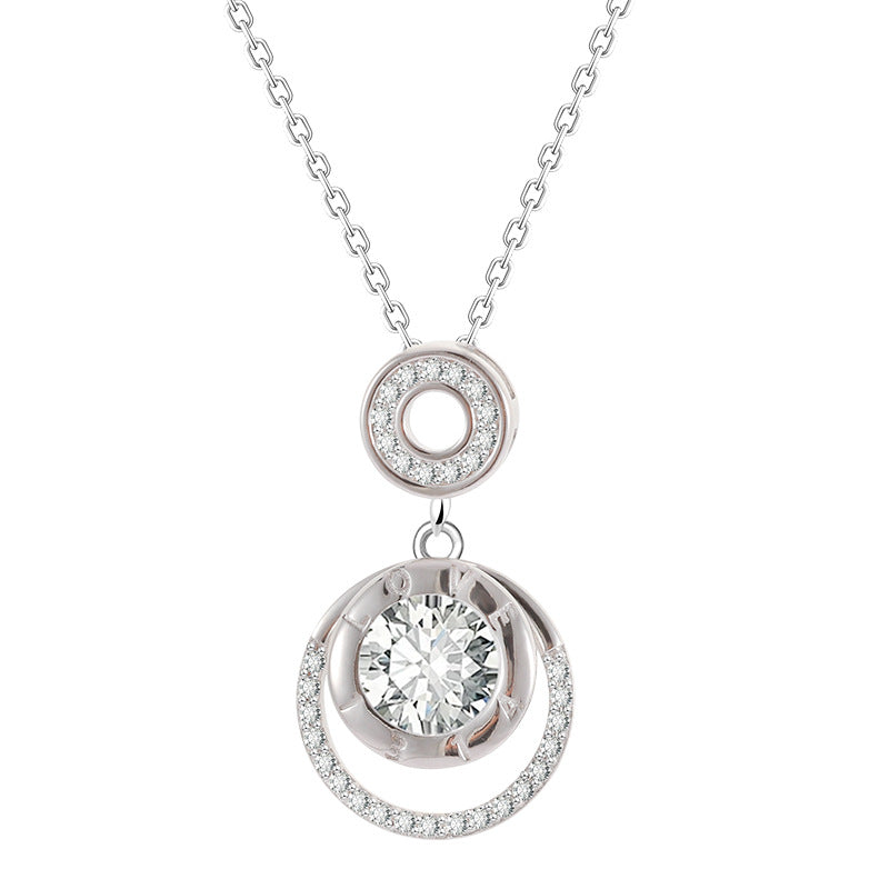 S925 Sterling ezüst szerelem gyémánt-díszített nyaklánc divat személyiség