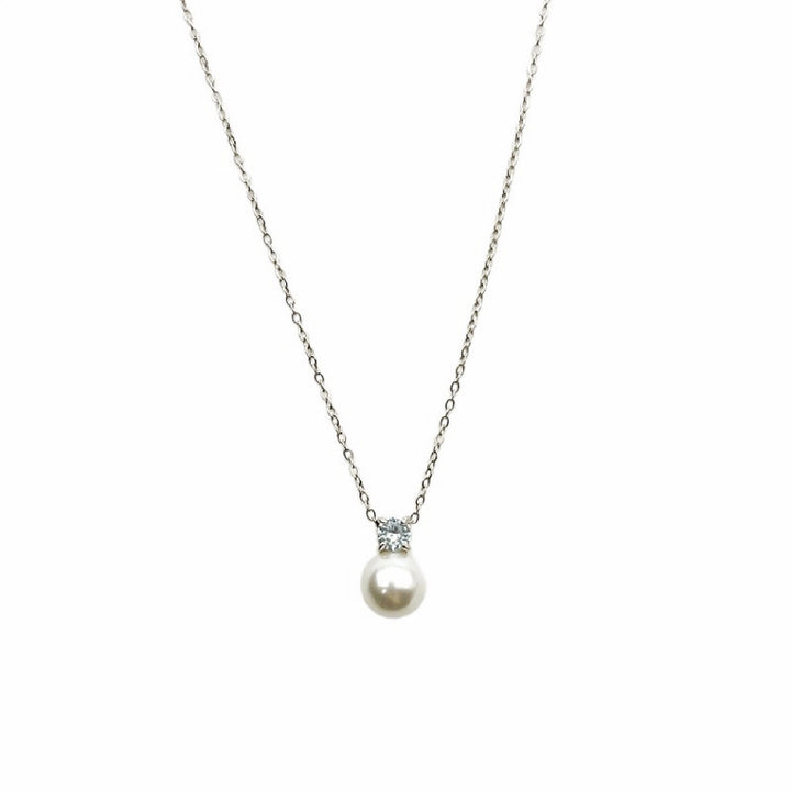 Light Luxury All-match Single Pendant Pearl Zircon Necklace Niche