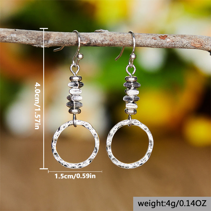 Boucles d'oreilles de pendentif en cercle rétro bohème