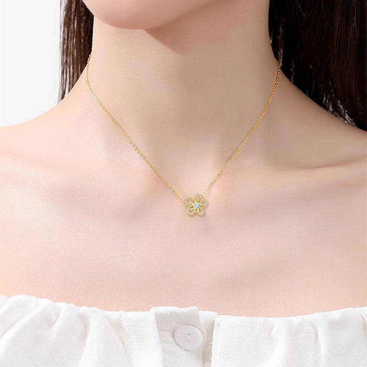 S925 Silber Halskette Sonnenblumenkette