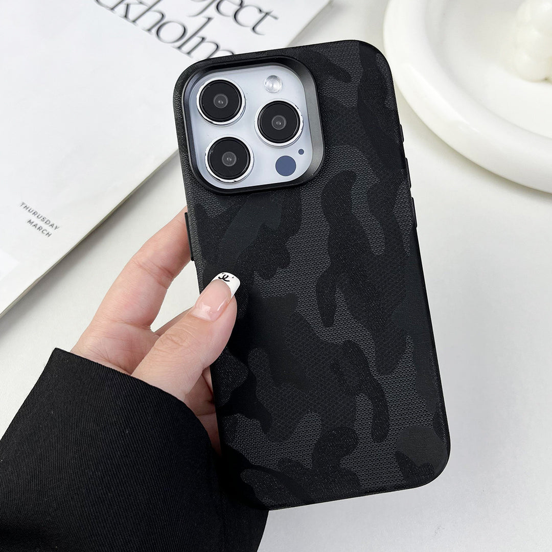 Applicable Fiber Camouflage Magnetic Phone Case