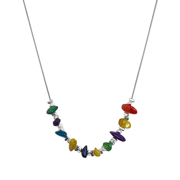 Special-interest Design Colorful Gravel Necklace For Women Light Luxury