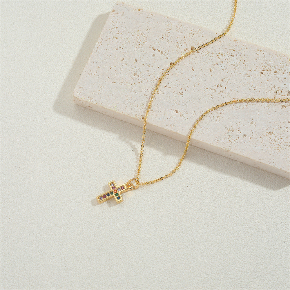 All-match Cross Design Pendant Clavicle Chain Necklace