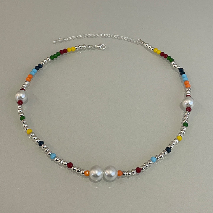 Collier de perle de couture perlé colorée