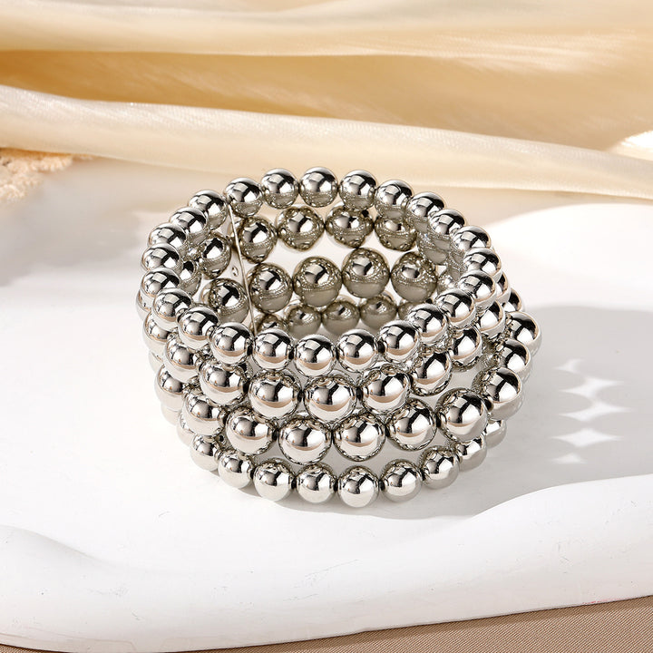 Punk übertriebene runde Perlenketten-Ketten-Mehrschicht-Armband