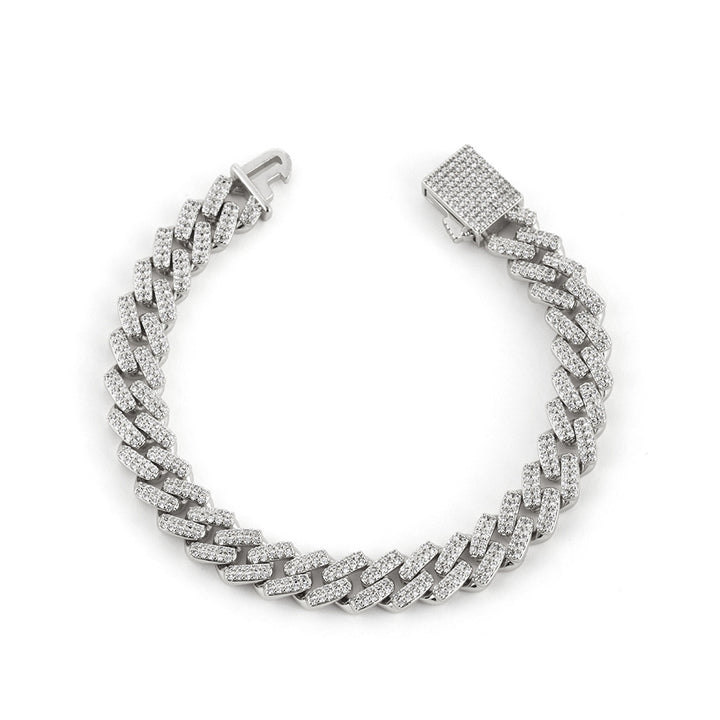 Double Row Full Zirconium Hip Hop Cuban Link Chain Mexico Anklet Bracelet Necklace