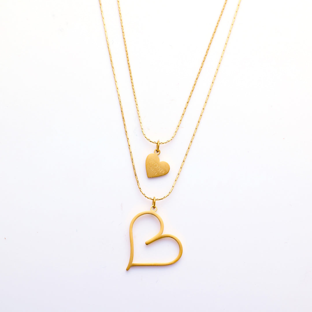 Stainless Steel Simple Clavicle Chain Golden Heart