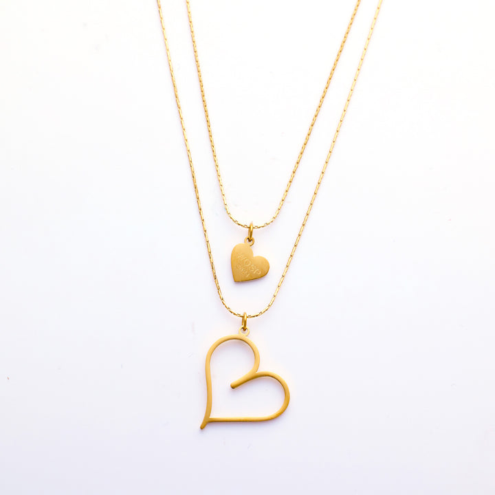 Stainless Steel Simple Clavicle Chain Golden Heart