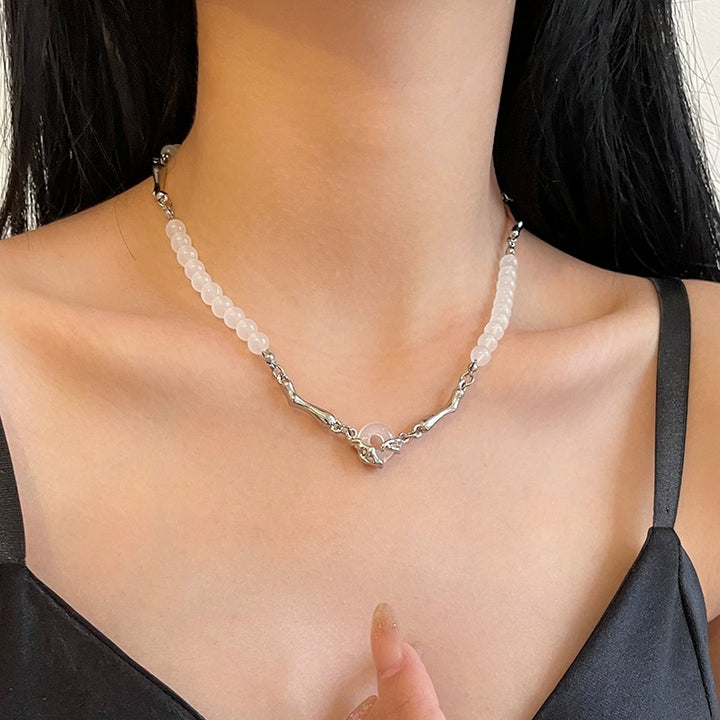 Ny kinesisk stil fredsspenne perler halskjede