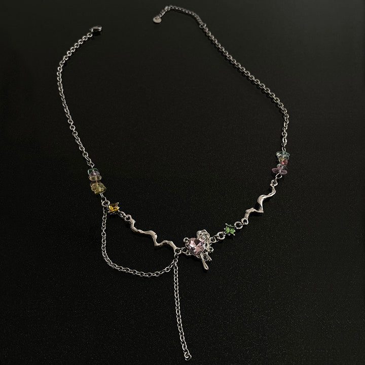 Collier de gland de gravier coloré