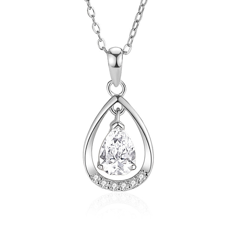 925 sterling sølv halskjede kvinnelig engel tårer halskjede mote drop-formet