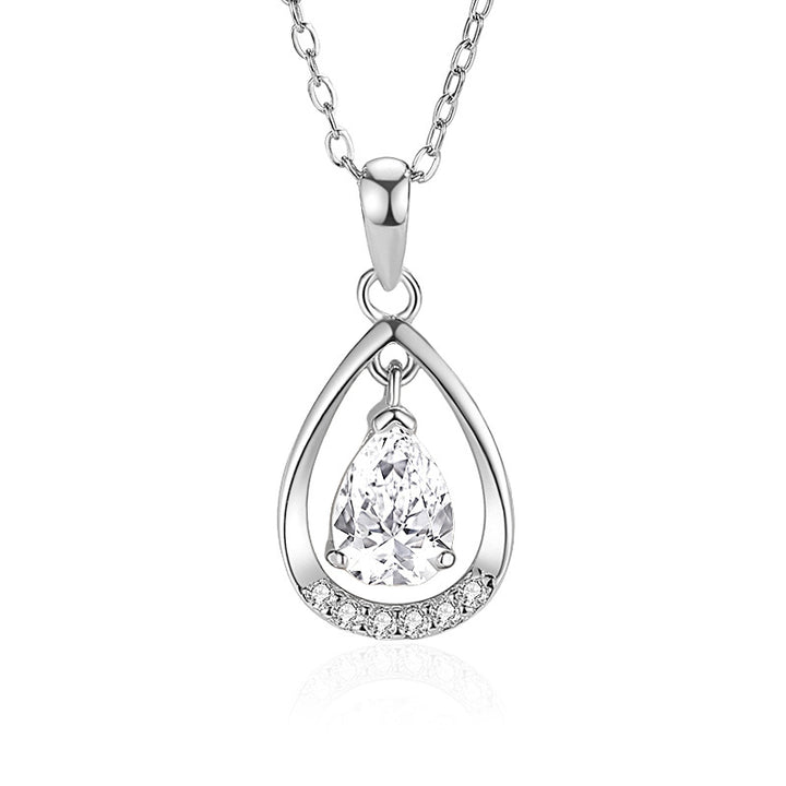 925 Sterling Silver Necklace Female Angel Tears Necklace Fashion Drop-shaped