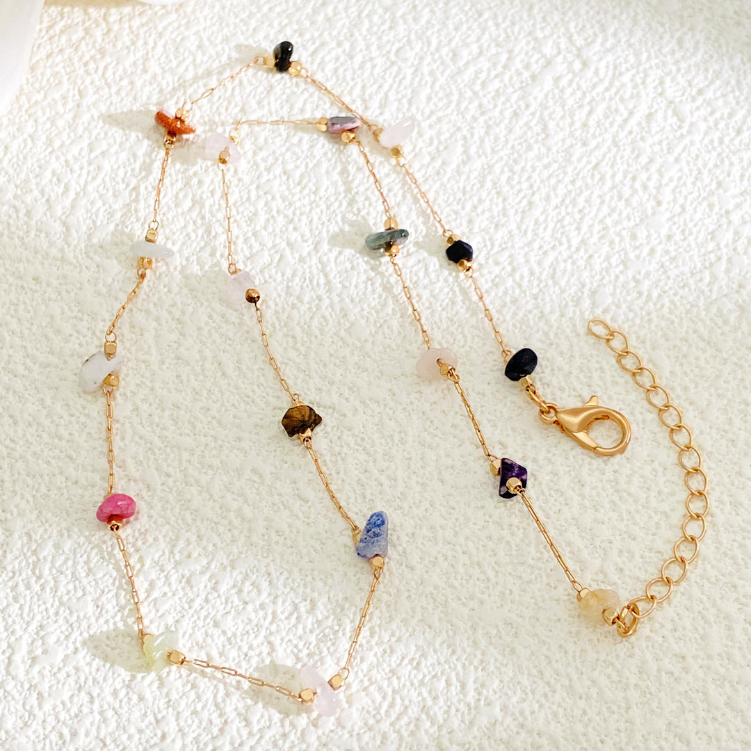 Colorful Rough Stone Irregular Simple Women's Necklace