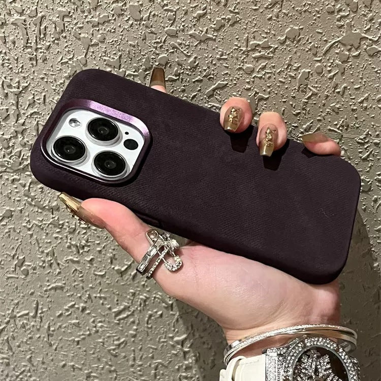 Flannel Magnetic Suction Leather Drop-resistant Phone Case